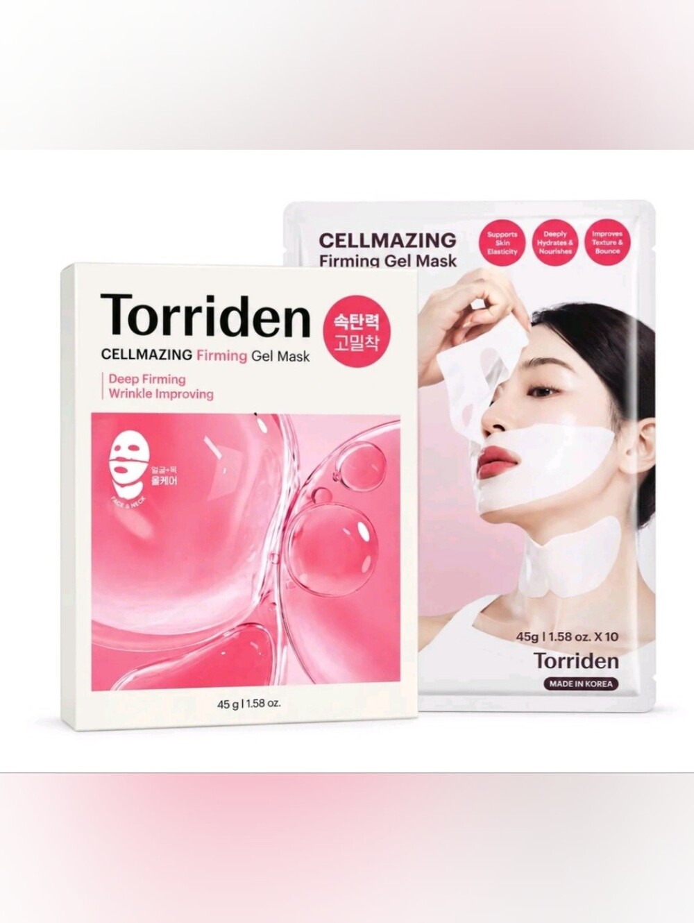 10 Count Torriden Cellmazing Firming Gel Mask, Face & Neck Hydrogel Sheet Mask